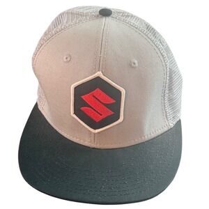 Suzuki Racing OTTO Snapback Hat Grey Black Factory Effex Motocross Trucker Cap